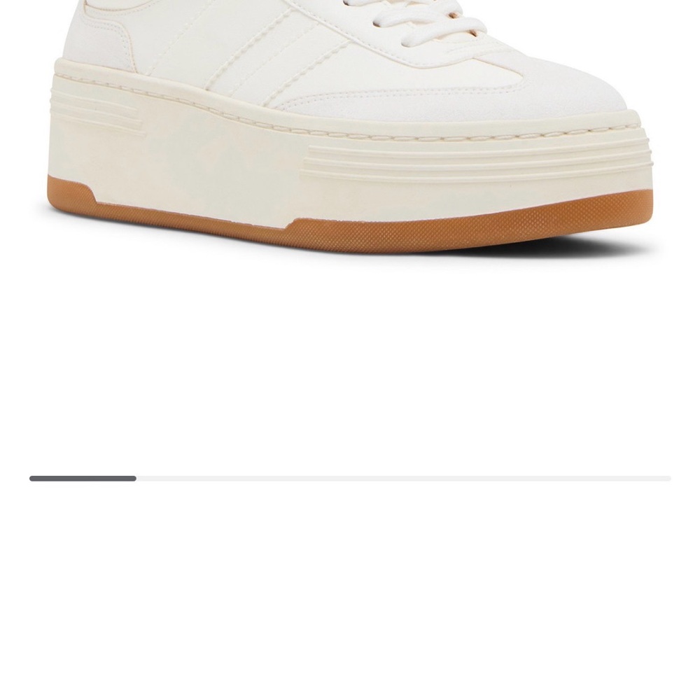 Madden Girl Livvy Women's White and Tan Platform Sneakers - Picture 2 of 5